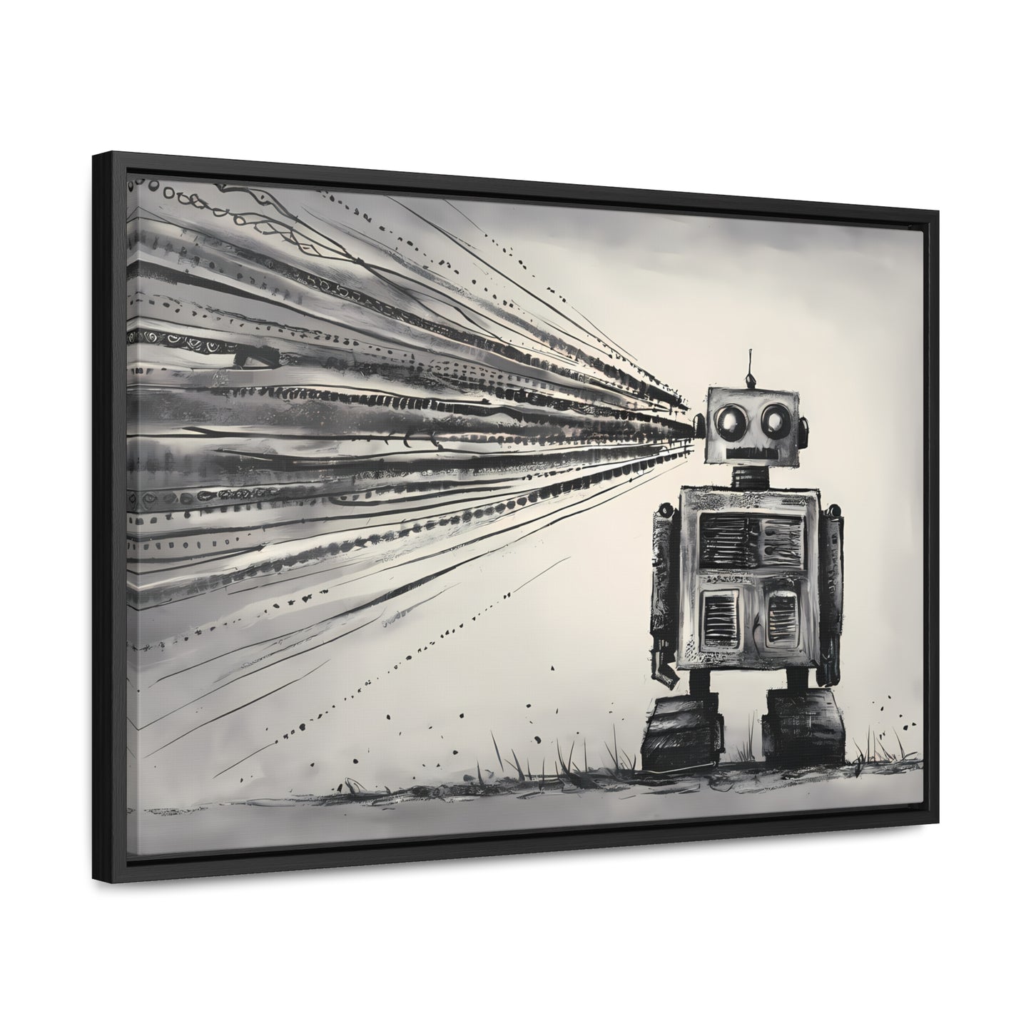 Echoes of the Machine Mind - Gallery Canvas Wraps, Horizontal Frame