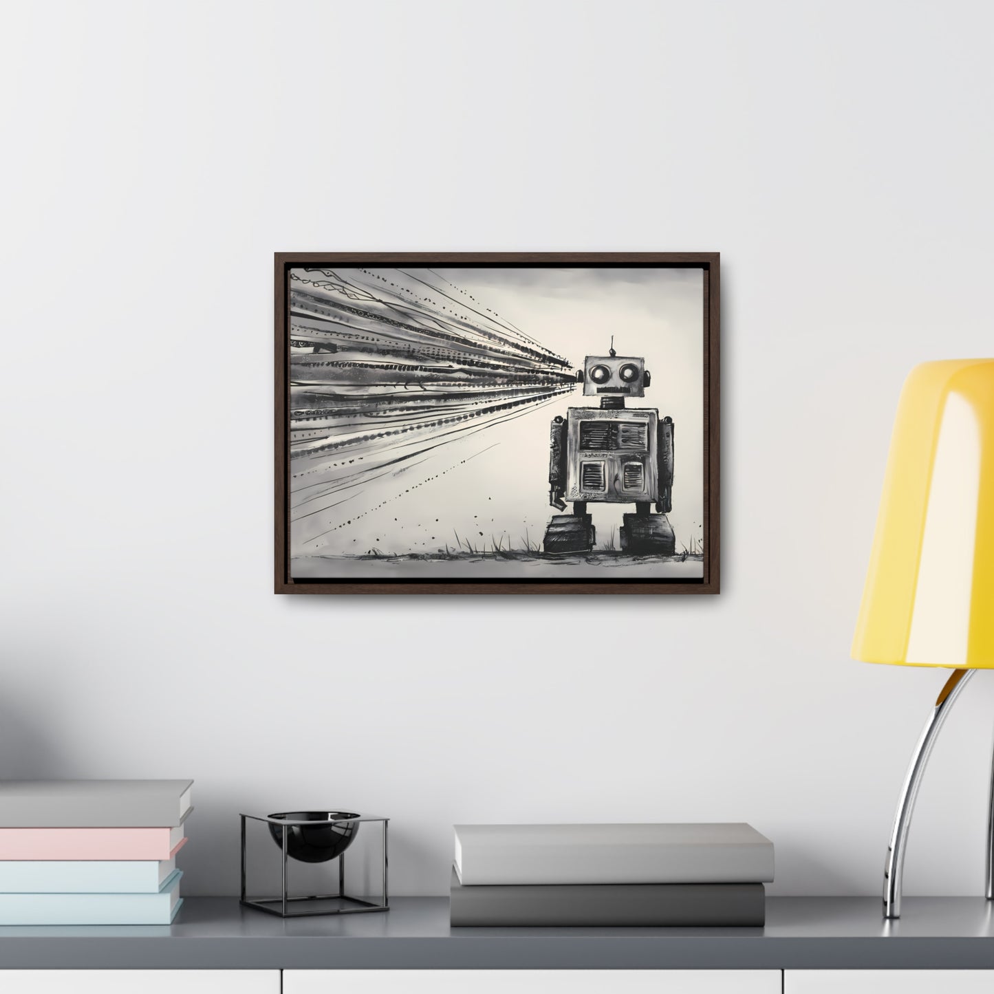 Echoes of the Machine Mind - Gallery Canvas Wraps, Horizontal Frame