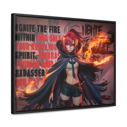 Rebel Flame Warrior - Gallery Canvas Wraps, Horizontal Frame