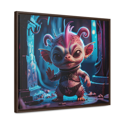 "Punk Goblin in Neon Alley" - Gallery Canvas Wraps, Horizontal Frame