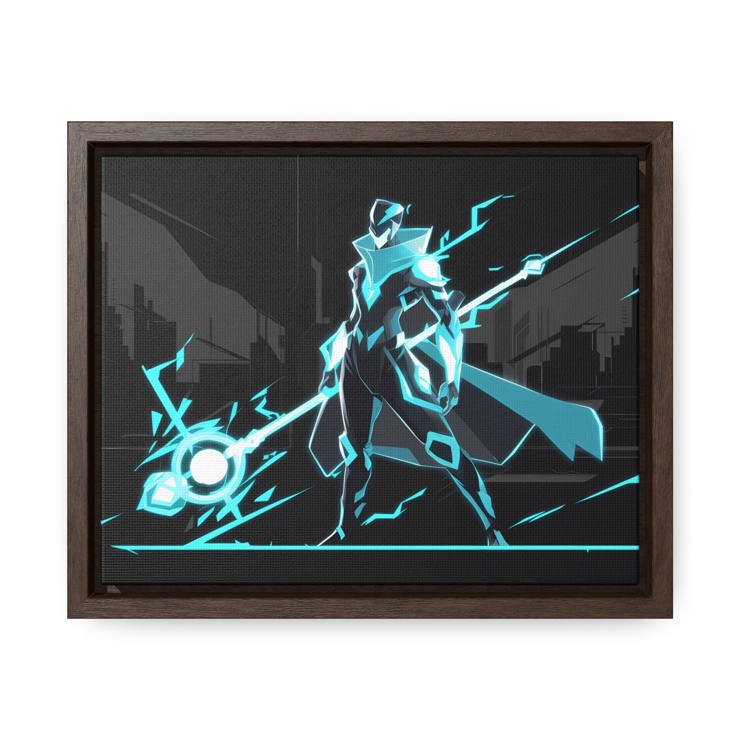 Arbiter of the Neon Void - Gallery Canvas Wraps, Horizontal Frame