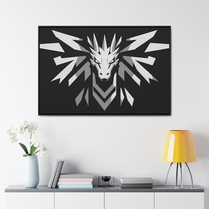 "Silver Dragon Crest" - Gallery Canvas Wraps, Horizontal Frame