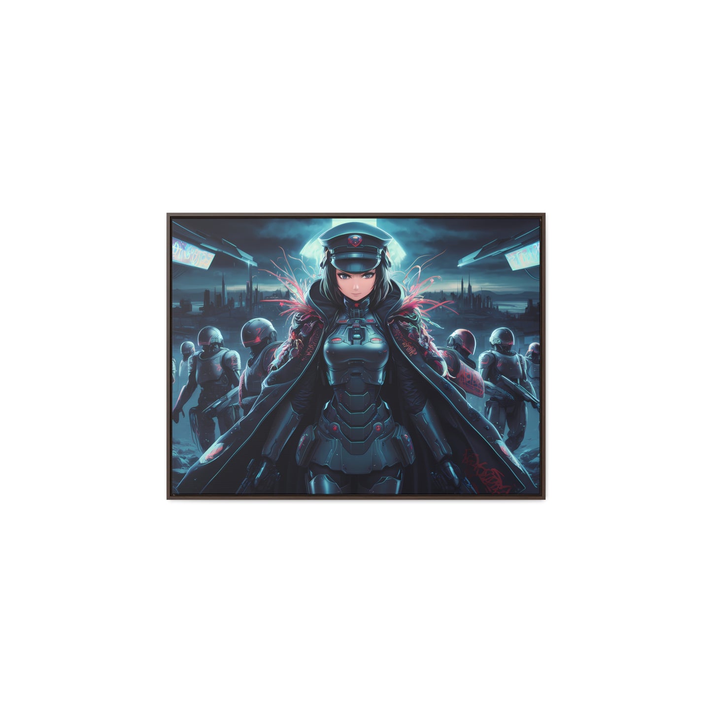 Cybernetic Enforcer: Rise of the Neon Syndicate - Gallery Canvas Wraps, Horizontal Frame