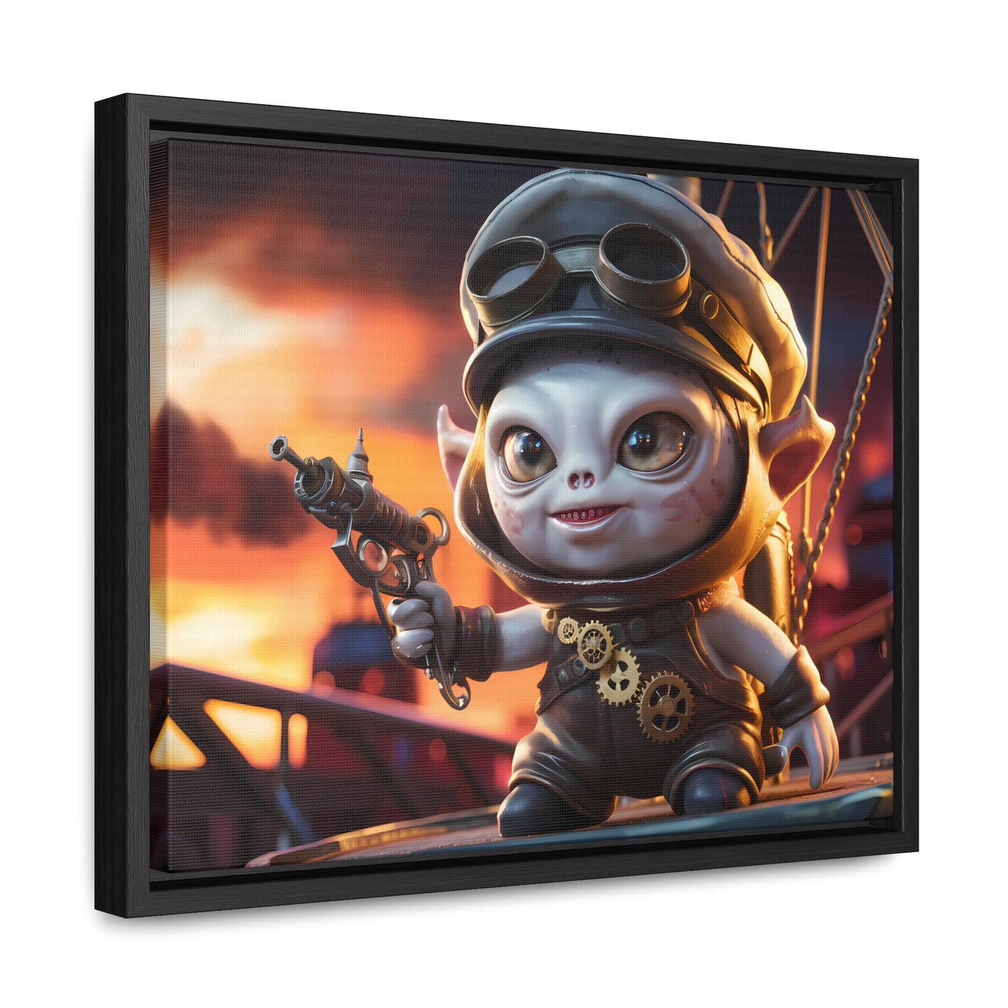 Steampunk Goblin Commander at Dusk - Gallery Canvas Wraps, Horizontal Frame