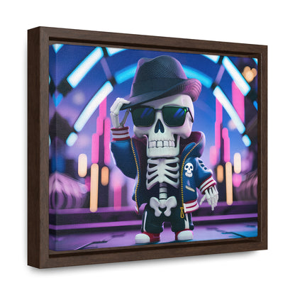 "Neon Skull Groove" - Gallery Canvas Wraps, Horizontal Frame