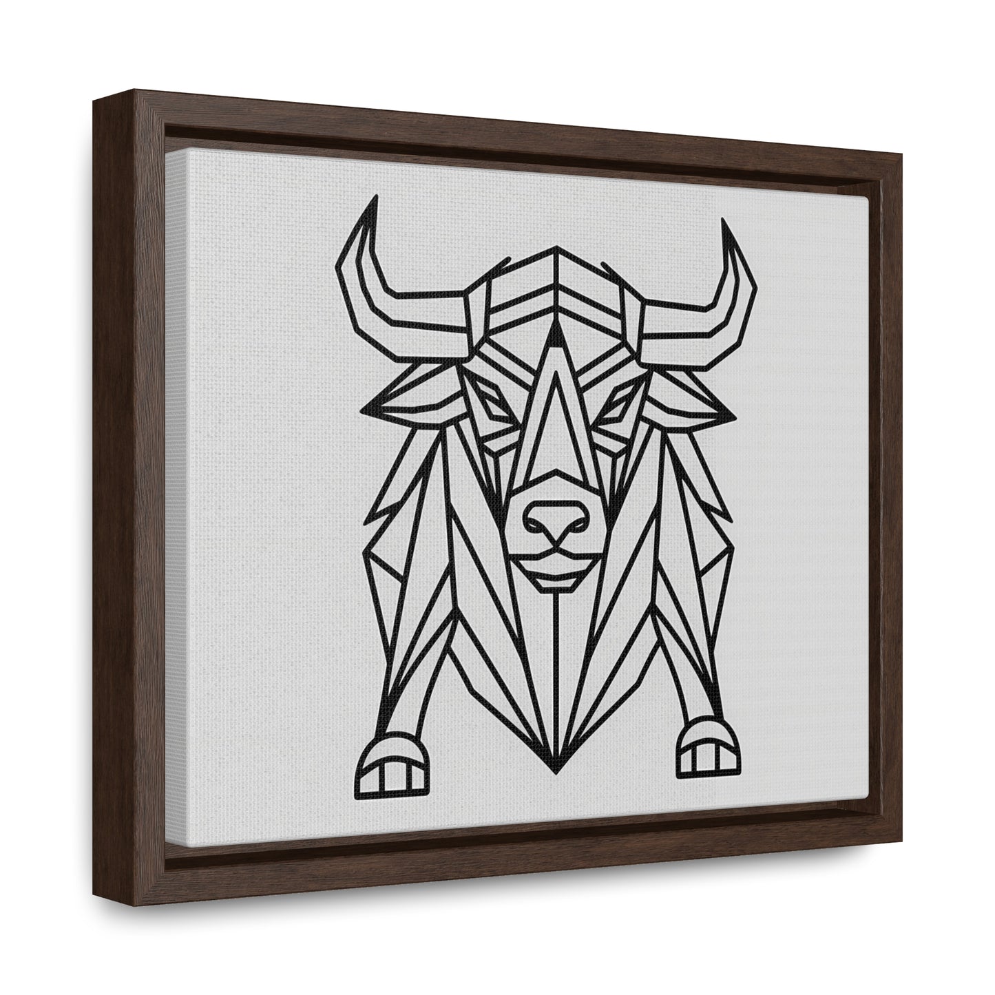 Geometric Bull - Gallery Canvas Wraps, Horizontal Frame