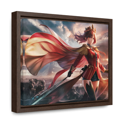 "Crimson Empress: Battle's Edge" - Gallery Canvas Wraps, Horizontal Frame