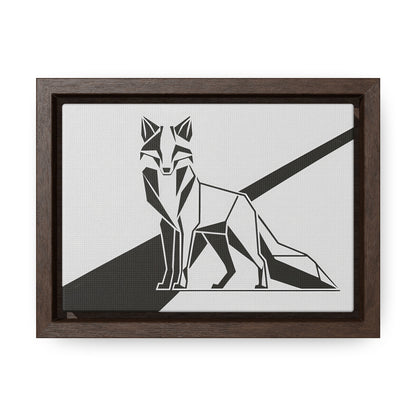 Geometric Fox in Black and White - Gallery Canvas Wraps, Horizontal Frame