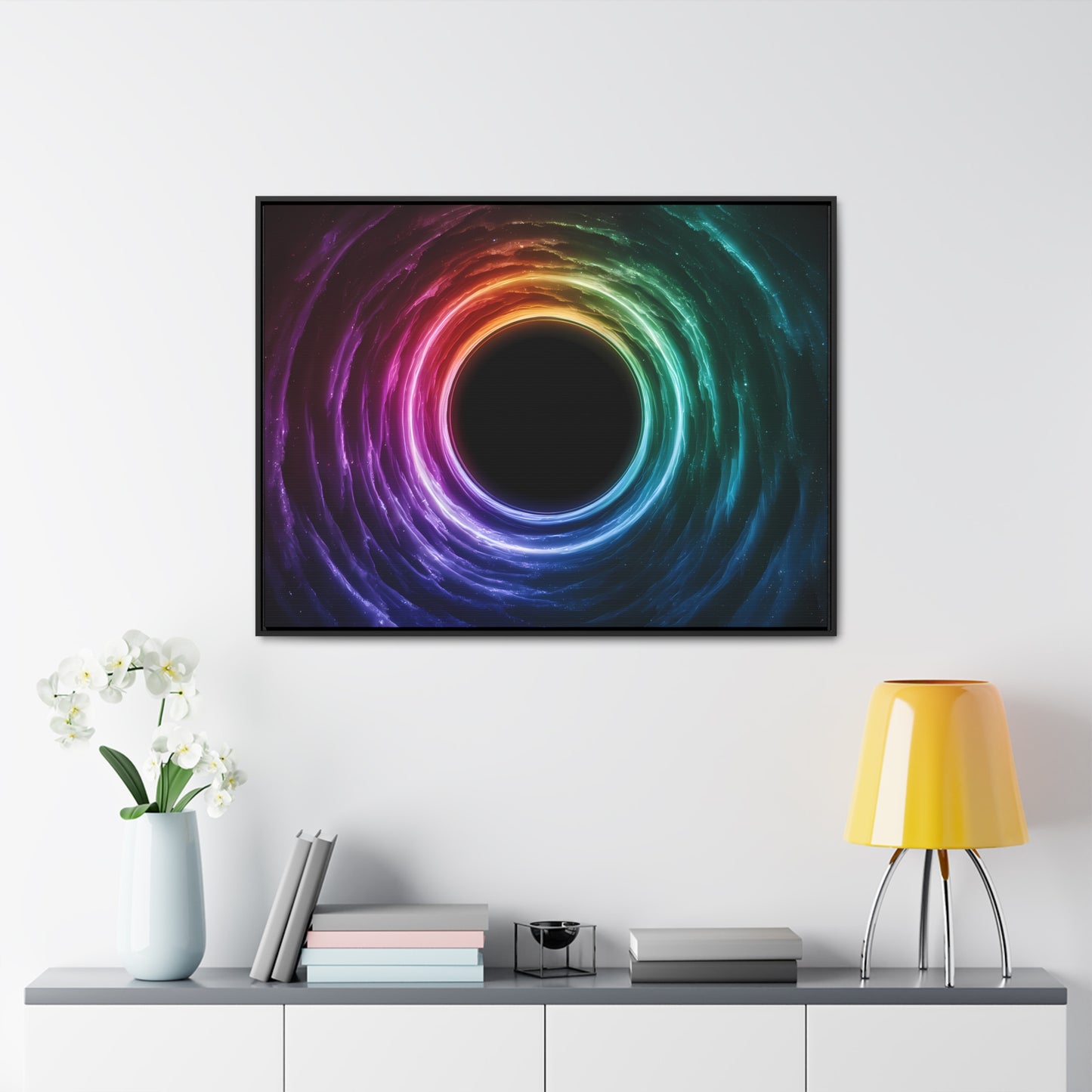 Cosmic Vortex of Light - Gallery Canvas Wraps, Horizontal Frame