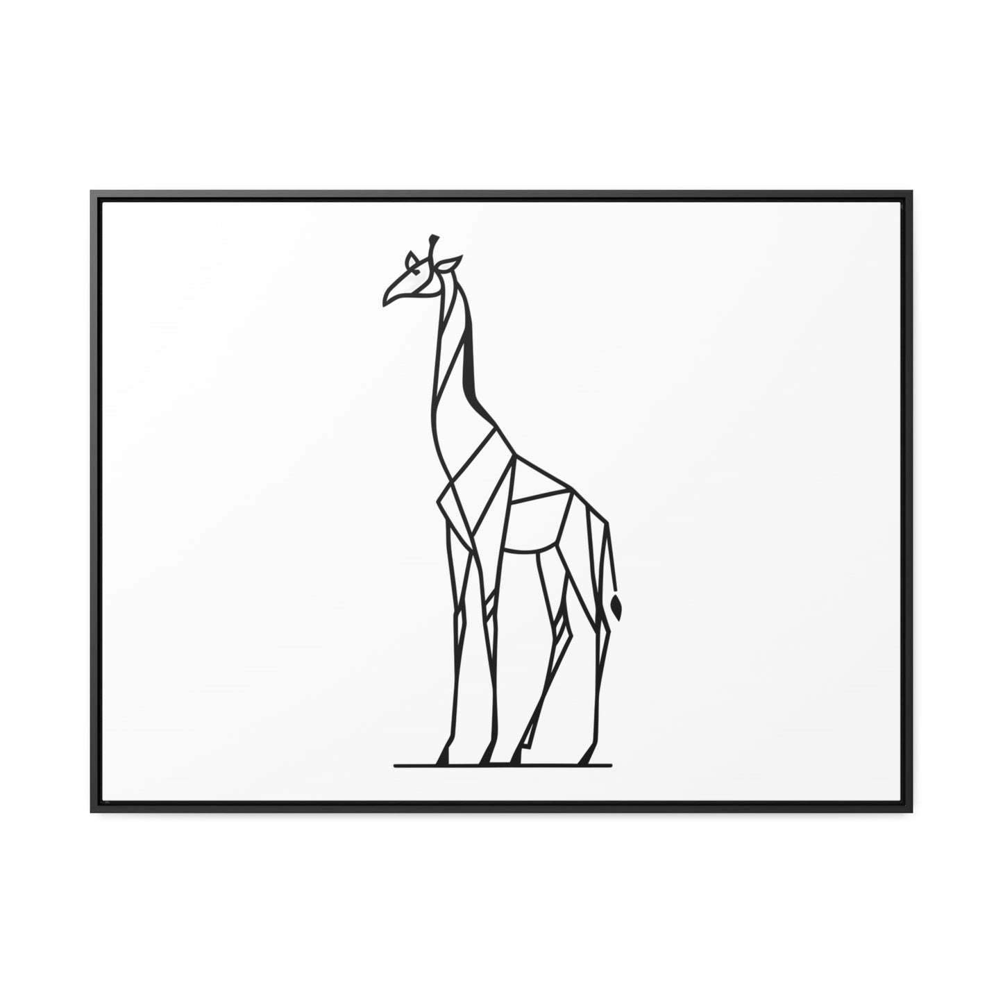 Geometric Giraffe Silhouette - Gallery Canvas Wraps, Horizontal Frame