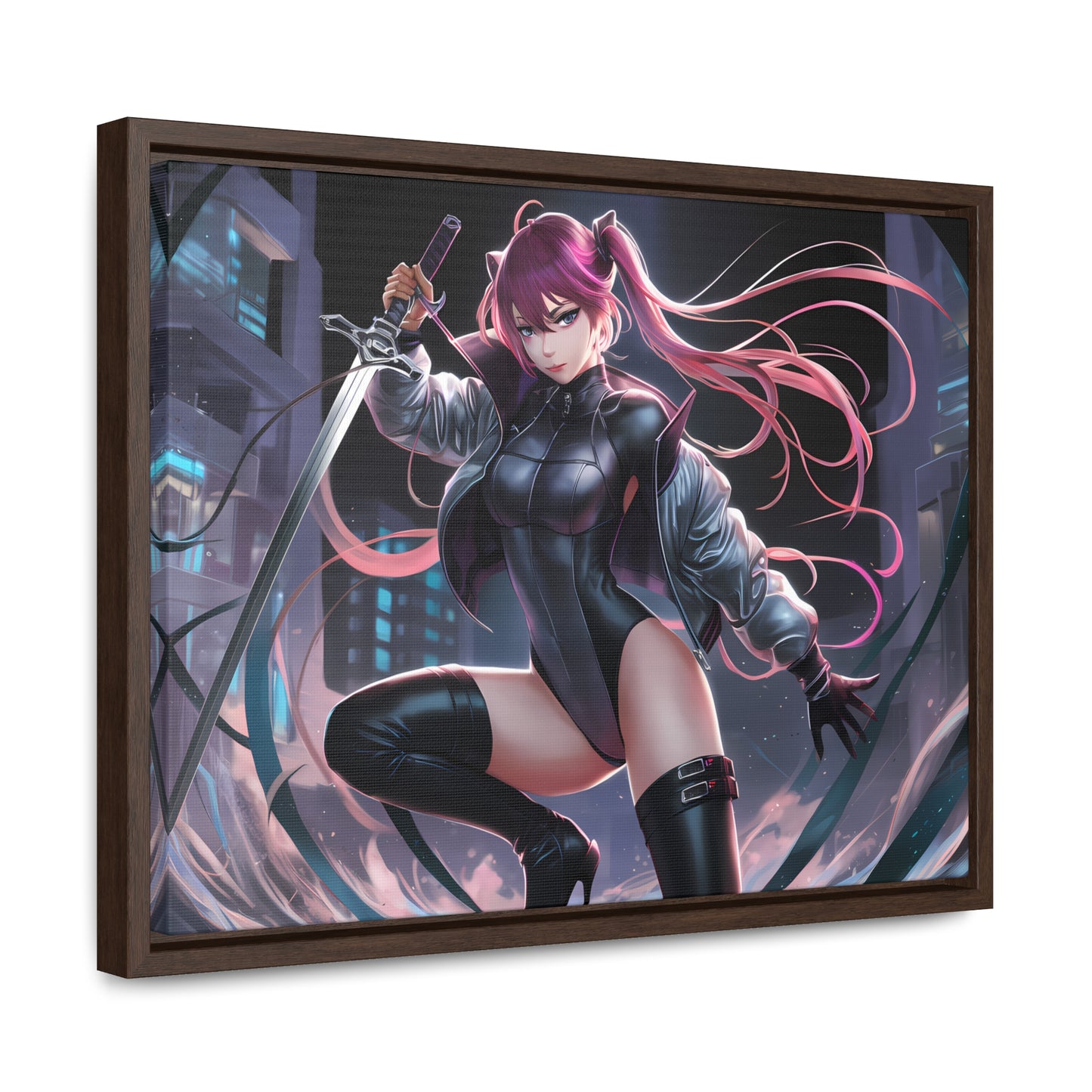 Blade of the Neon Night - Gallery Canvas Wraps, Horizontal Frame