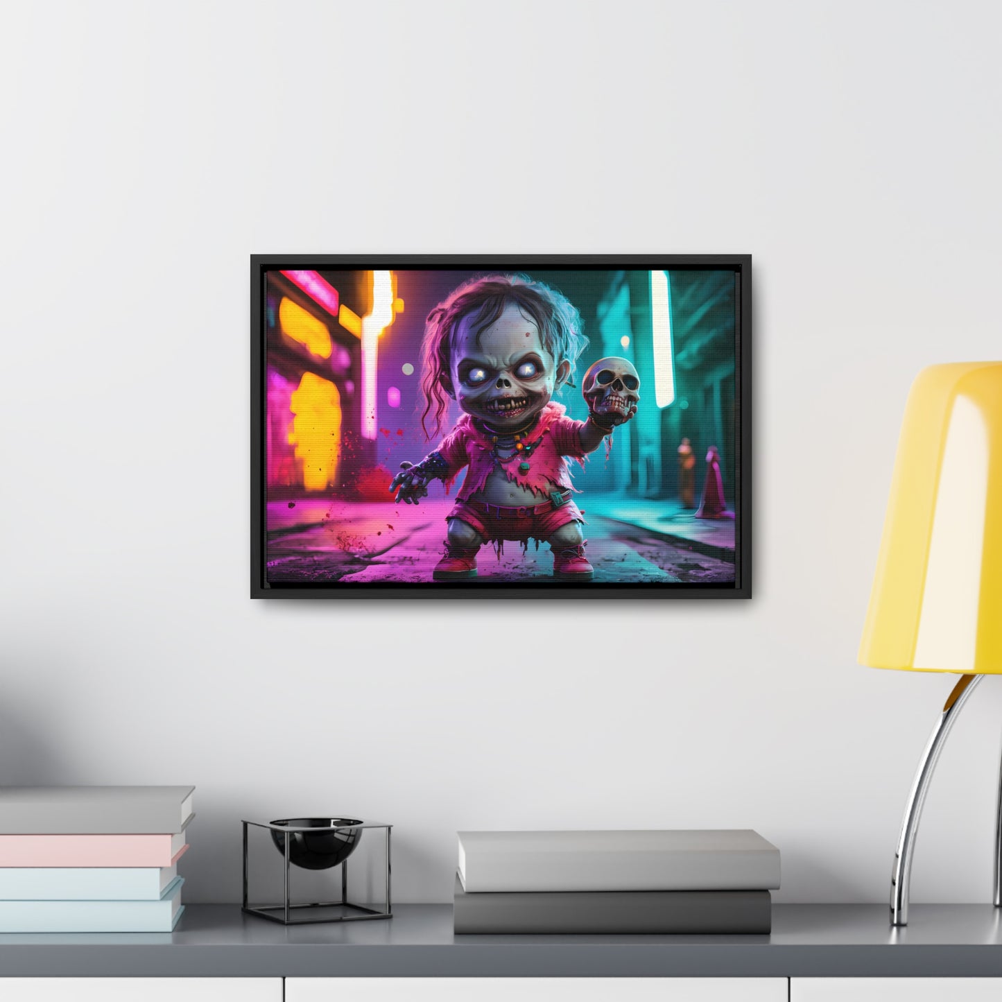 Nightmare in Neon City - Gallery Canvas Wraps, Horizontal Frame