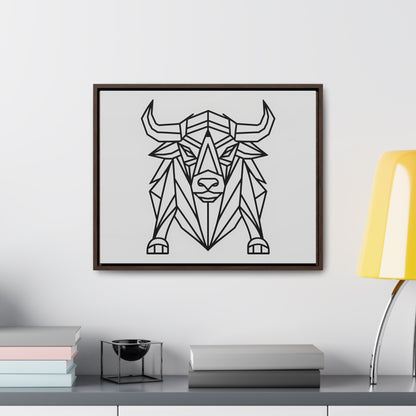 Geometric Bull - Gallery Canvas Wraps, Horizontal Frame