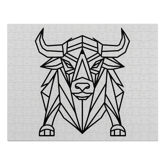 Geometric Bison Strength - Jigsaw Puzzle (30, 110, 252, 500,1000-Piece)