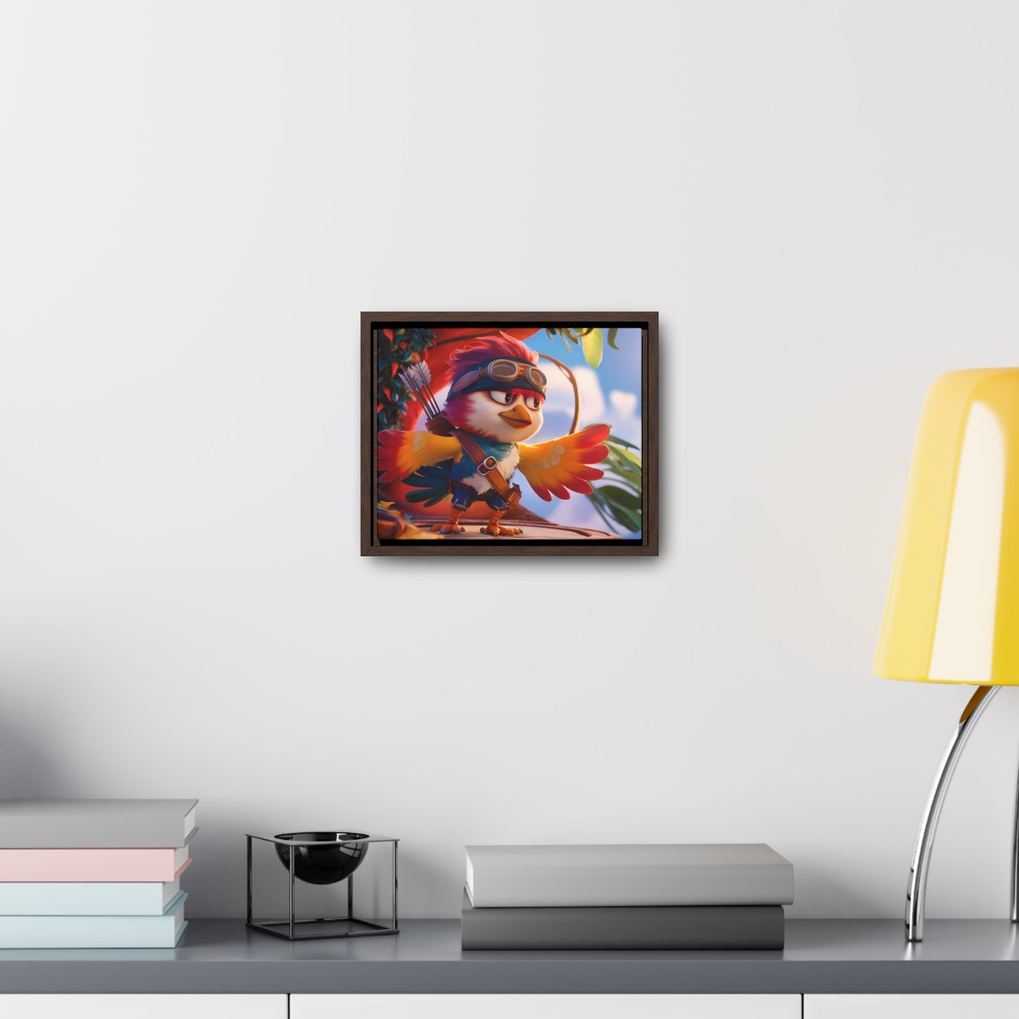 "Feathered Adventurer: The Brave Bird Archer" - Gallery Canvas Wraps, Horizontal Frame