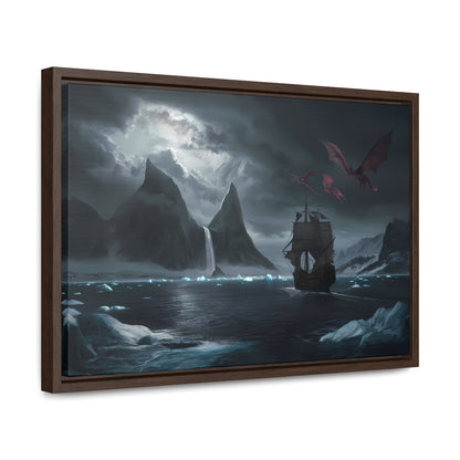 Dragons Over the Frozen Abyss - Gallery Canvas Wraps, Horizontal Frame