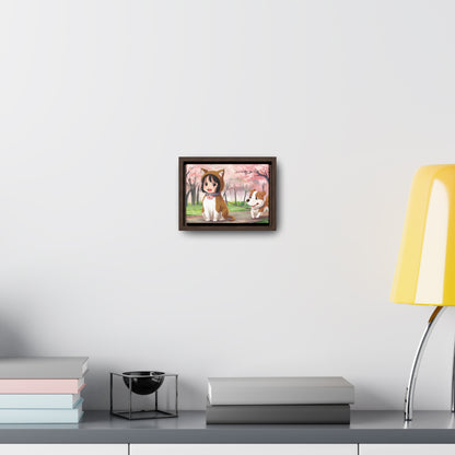 Blossom Walk with My Furry Friends - Gallery Canvas Wraps, Horizontal Frame