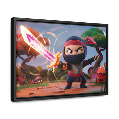 Ninja's Radiant Blade Adventure - Gallery Canvas Wraps, Horizontal Frame