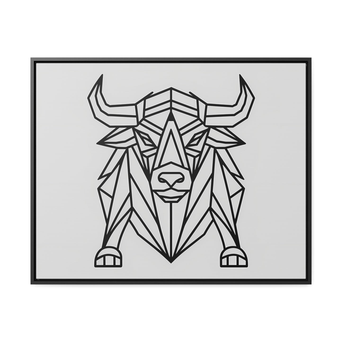 Geometric Bull - Gallery Canvas Wraps, Horizontal Frame