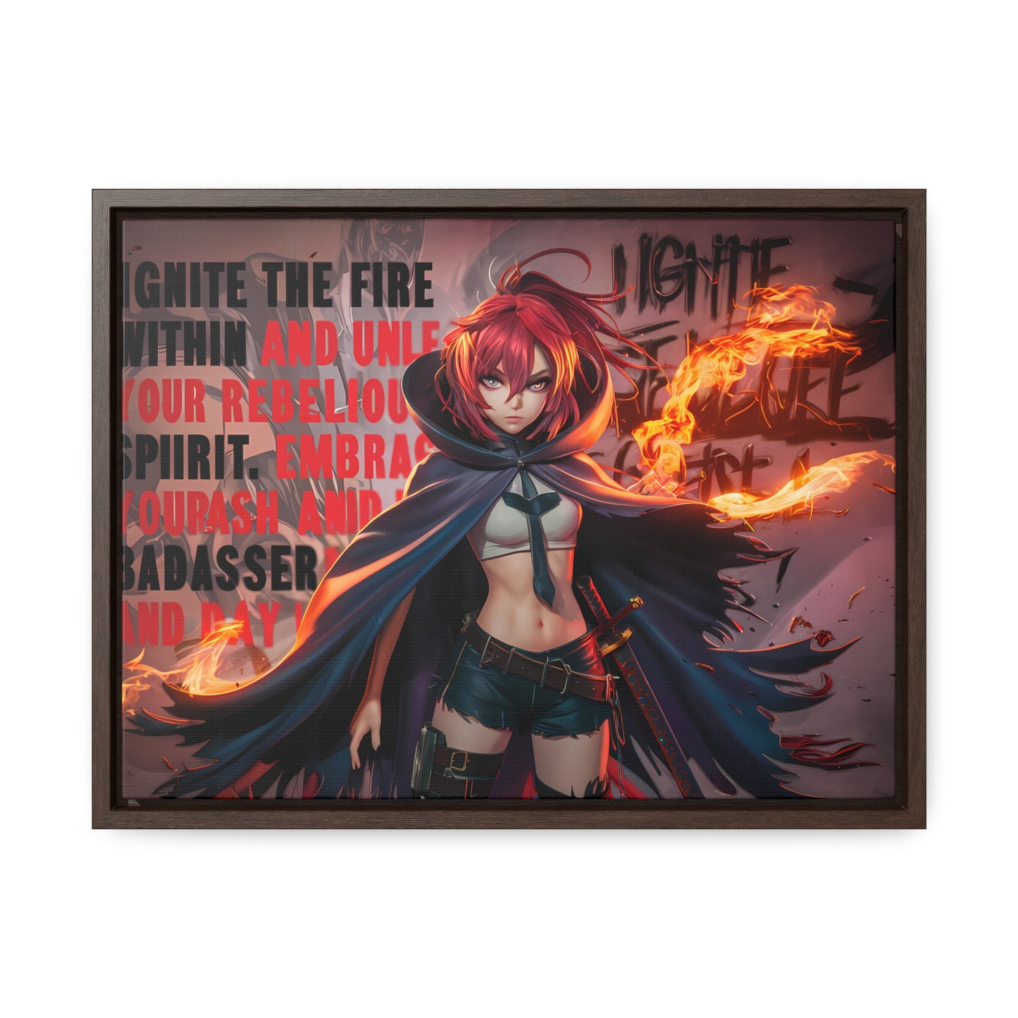 Rebel Flame Warrior - Gallery Canvas Wraps, Horizontal Frame