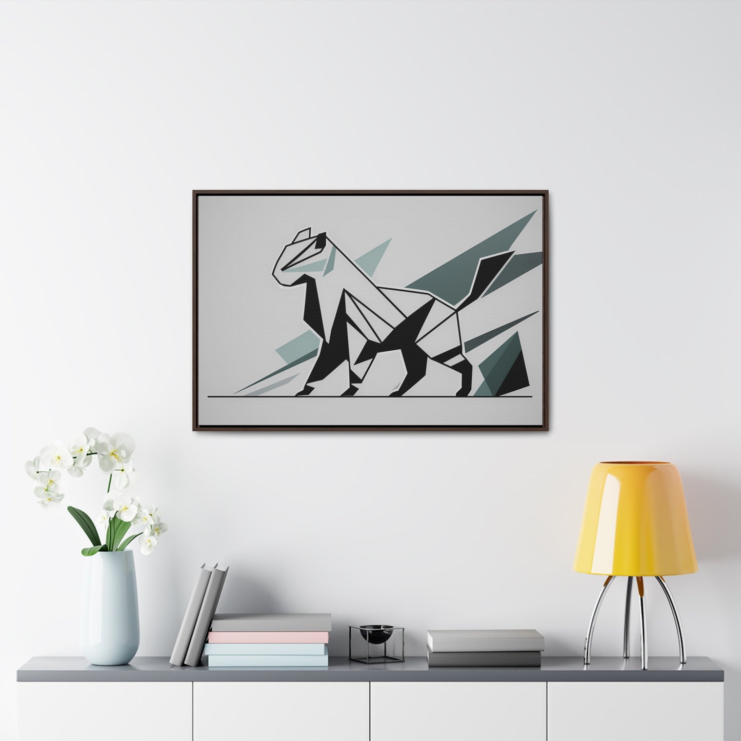 Fractured Feline Form - Gallery Canvas Wraps, Horizontal Frame