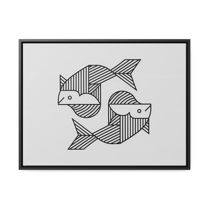 Pisces in Geometric Harmony - Gallery Canvas Wraps, Horizontal Frame