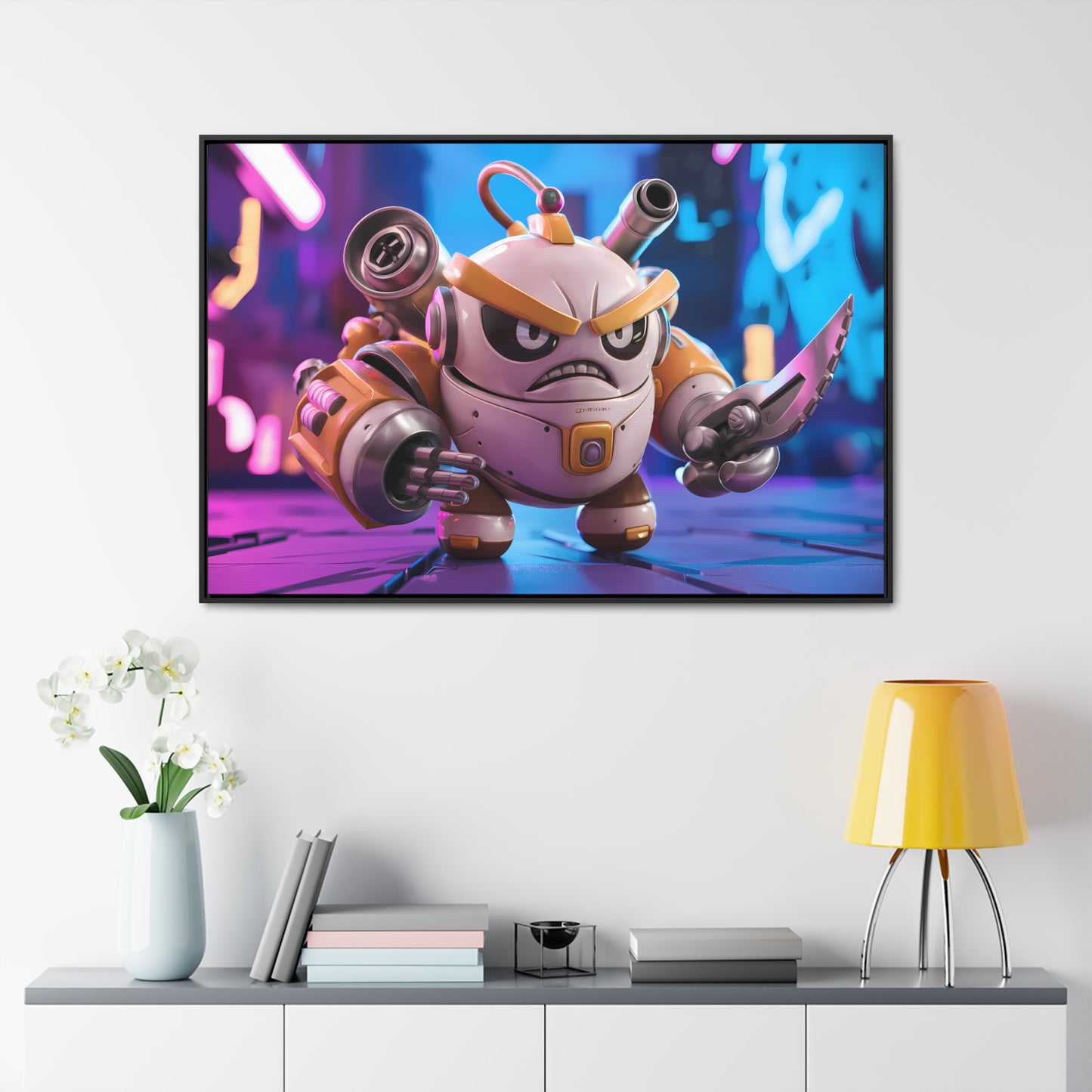 Battle-Ready Robo Warrior - Gallery Canvas Wraps, Horizontal Frame