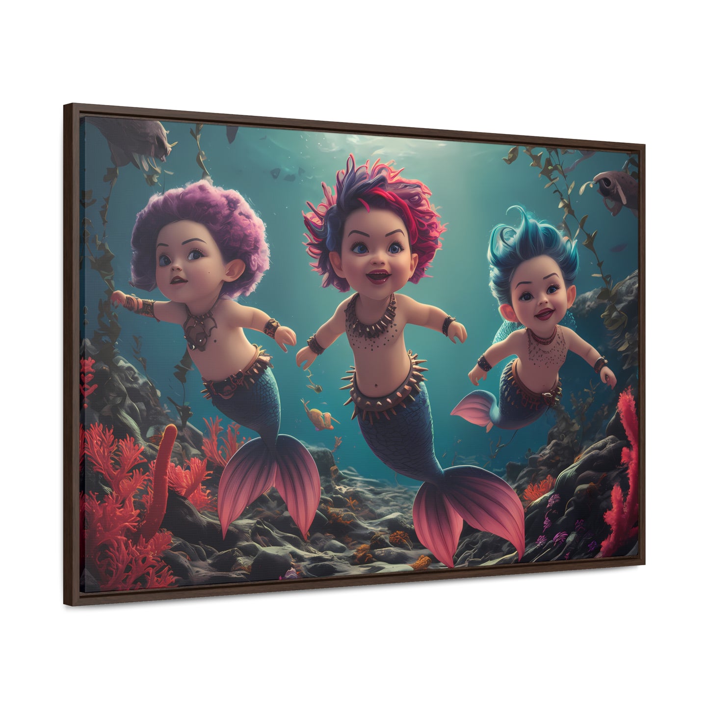 Aquatic Mischief - Gallery Canvas Wraps, Horizontal Frame