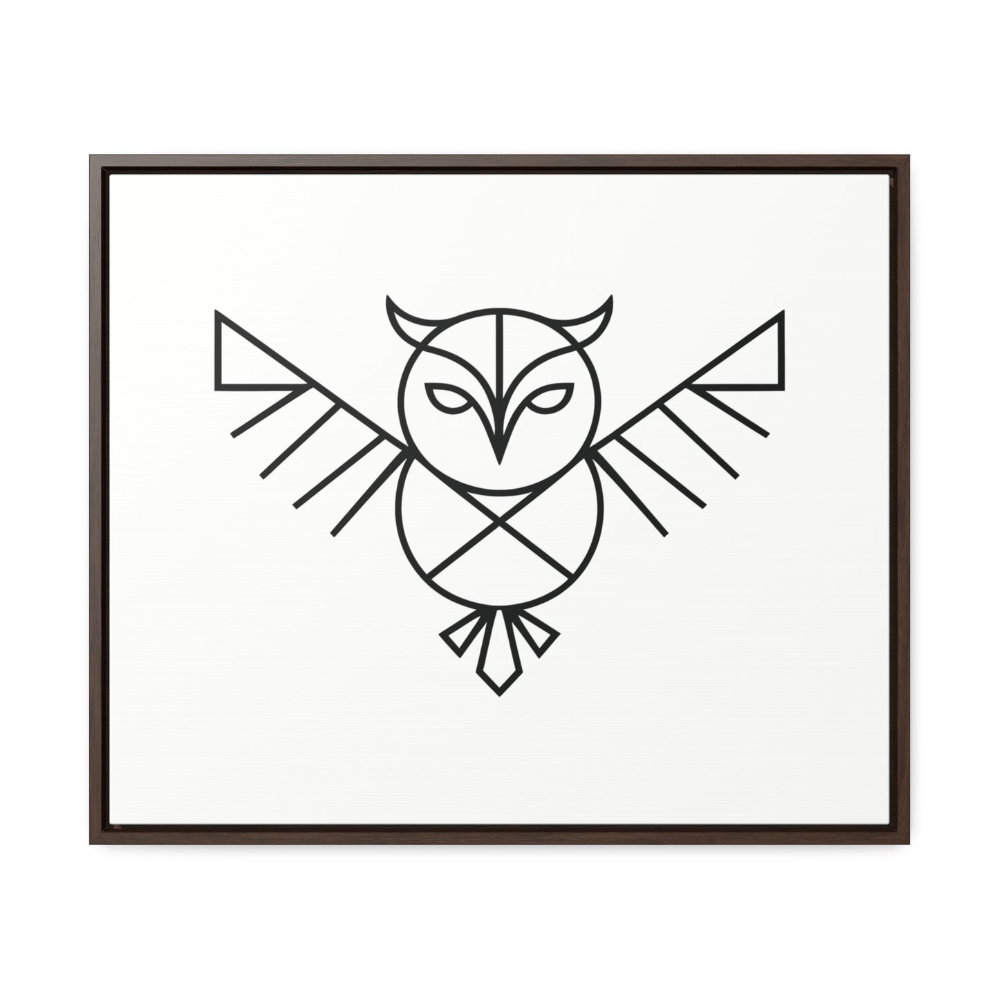 Geometric Owl Symbol - Gallery Canvas Wraps, Horizontal Frame