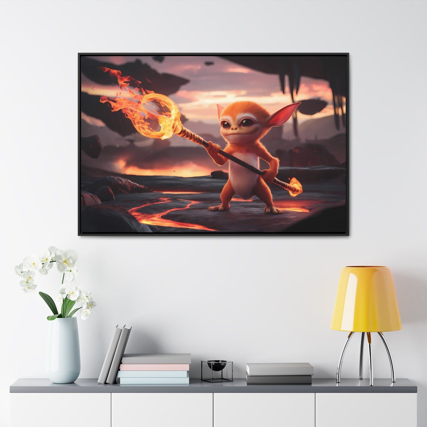 "Guardian of the Flame" - Gallery Canvas Wraps, Horizontal Frame