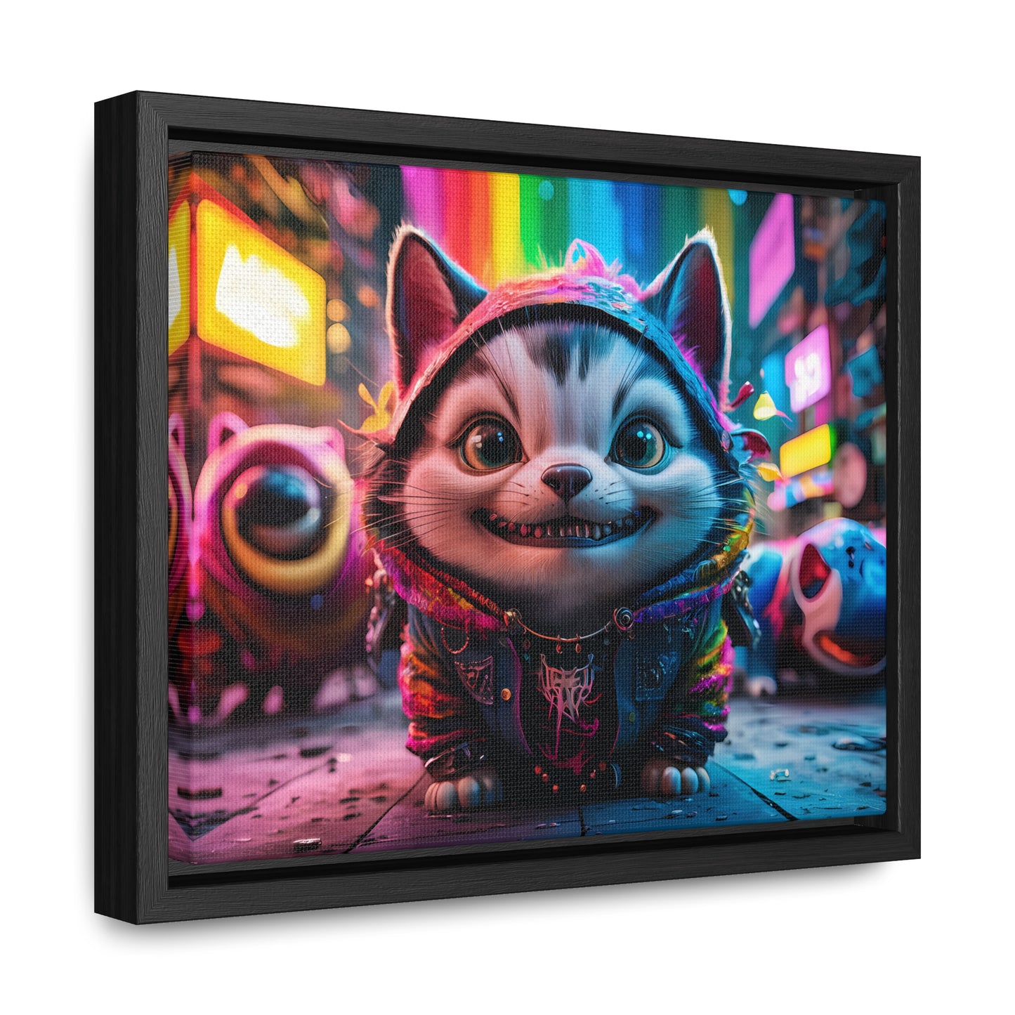 Cyberpunk Alley Cat Adventures - Gallery Canvas Wraps, Horizontal Frame