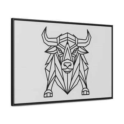 Geometric Bull - Gallery Canvas Wraps, Horizontal Frame