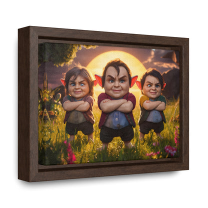 The Mischievous Trio at Sunset - Gallery Canvas Wraps, Horizontal Frame