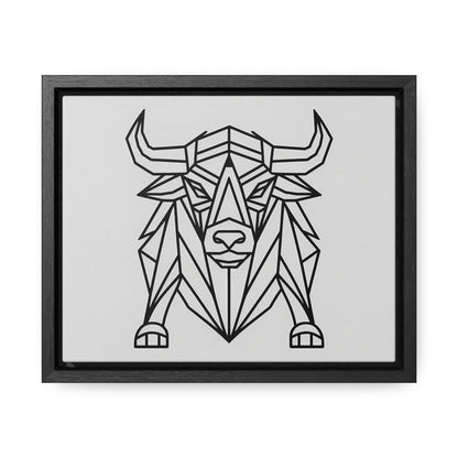 Geometric Bull - Gallery Canvas Wraps, Horizontal Frame