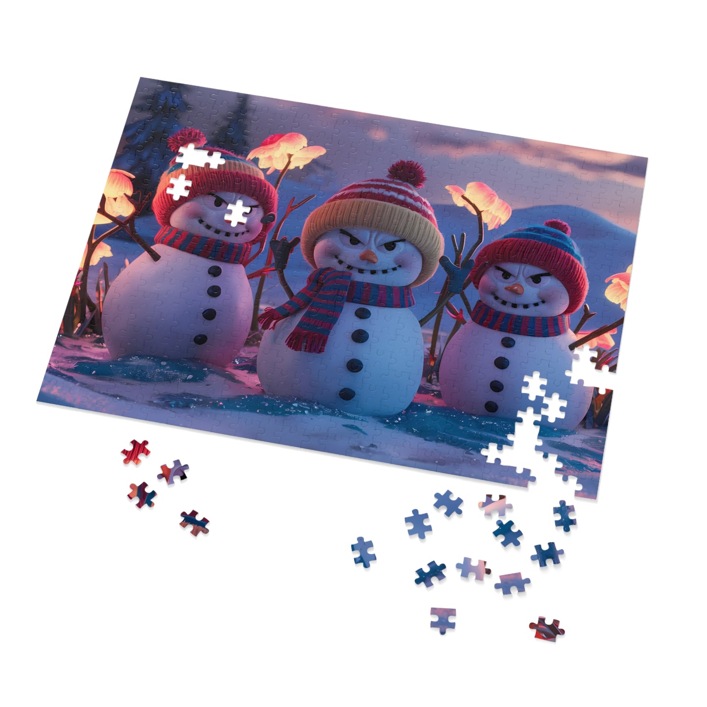 Frosty Trio's Mischief - Jigsaw Puzzle (30, 110, 252, 500,1000-Piece)