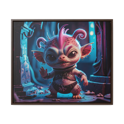 "Punk Goblin in Neon Alley" - Gallery Canvas Wraps, Horizontal Frame