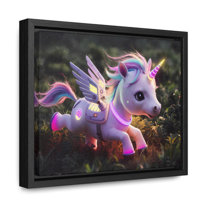 "Cybernetic Unicorn's Twilight Adventure" - Gallery Canvas Wraps, Horizontal Frame