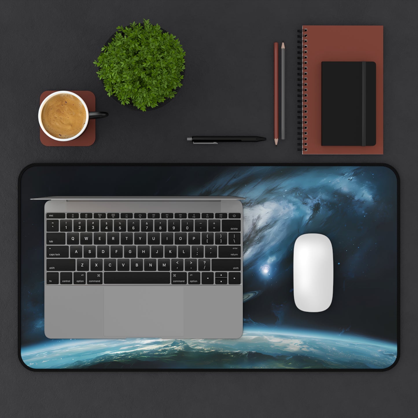 Outer Space viewing a Planet - Desk Mat