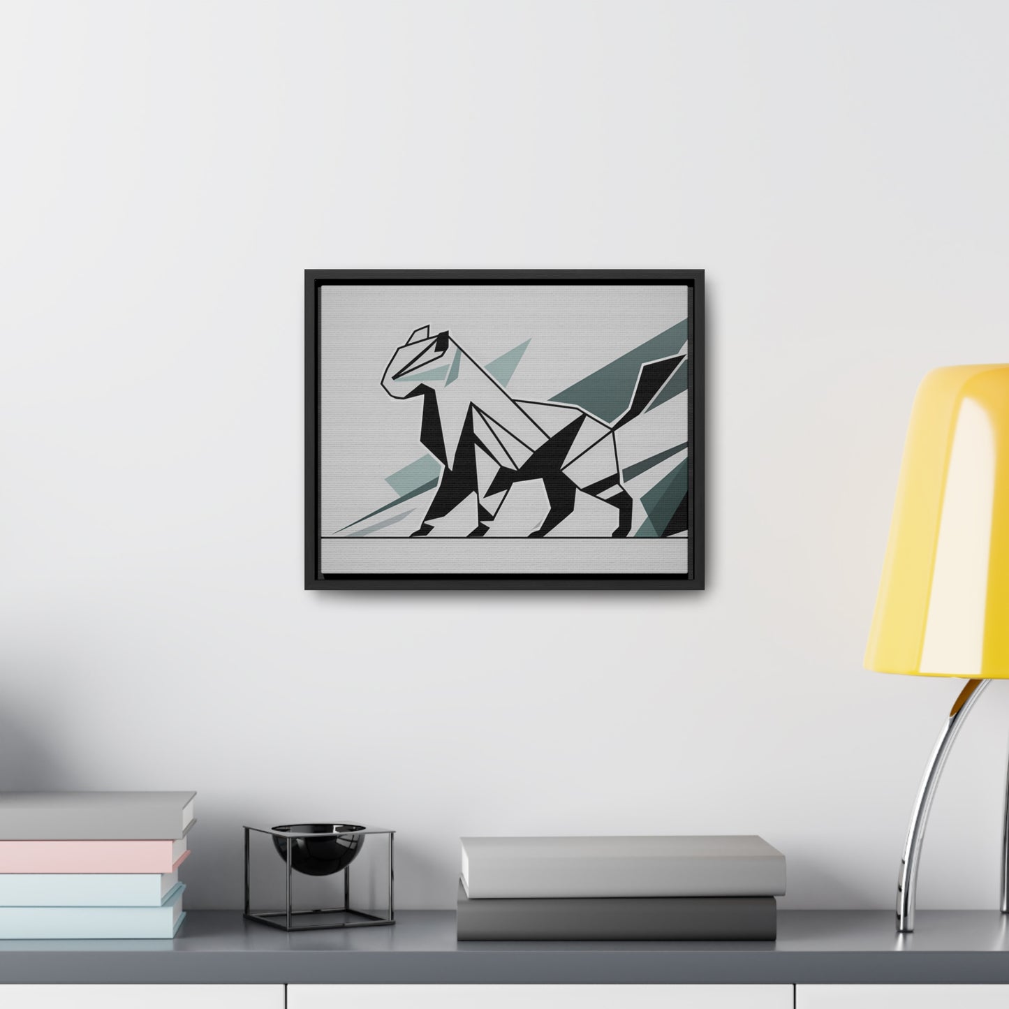 Fractured Feline Form - Gallery Canvas Wraps, Horizontal Frame