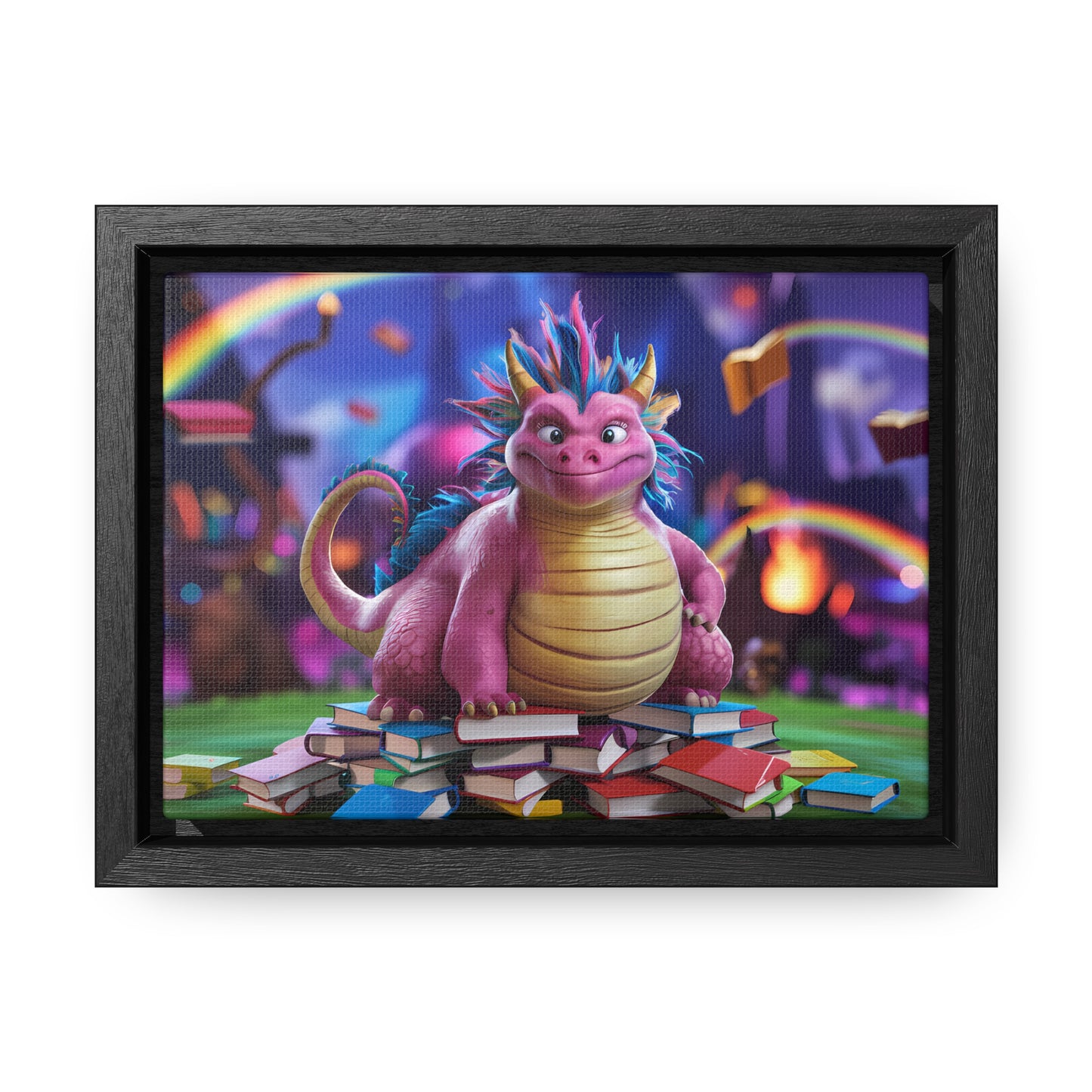 "Guardian of the Magical Library" - Gallery Canvas Wraps, Horizontal Frame