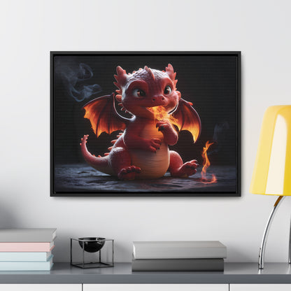 "Baby Dragon's First Flame" - Gallery Canvas Wraps, Horizontal Frame