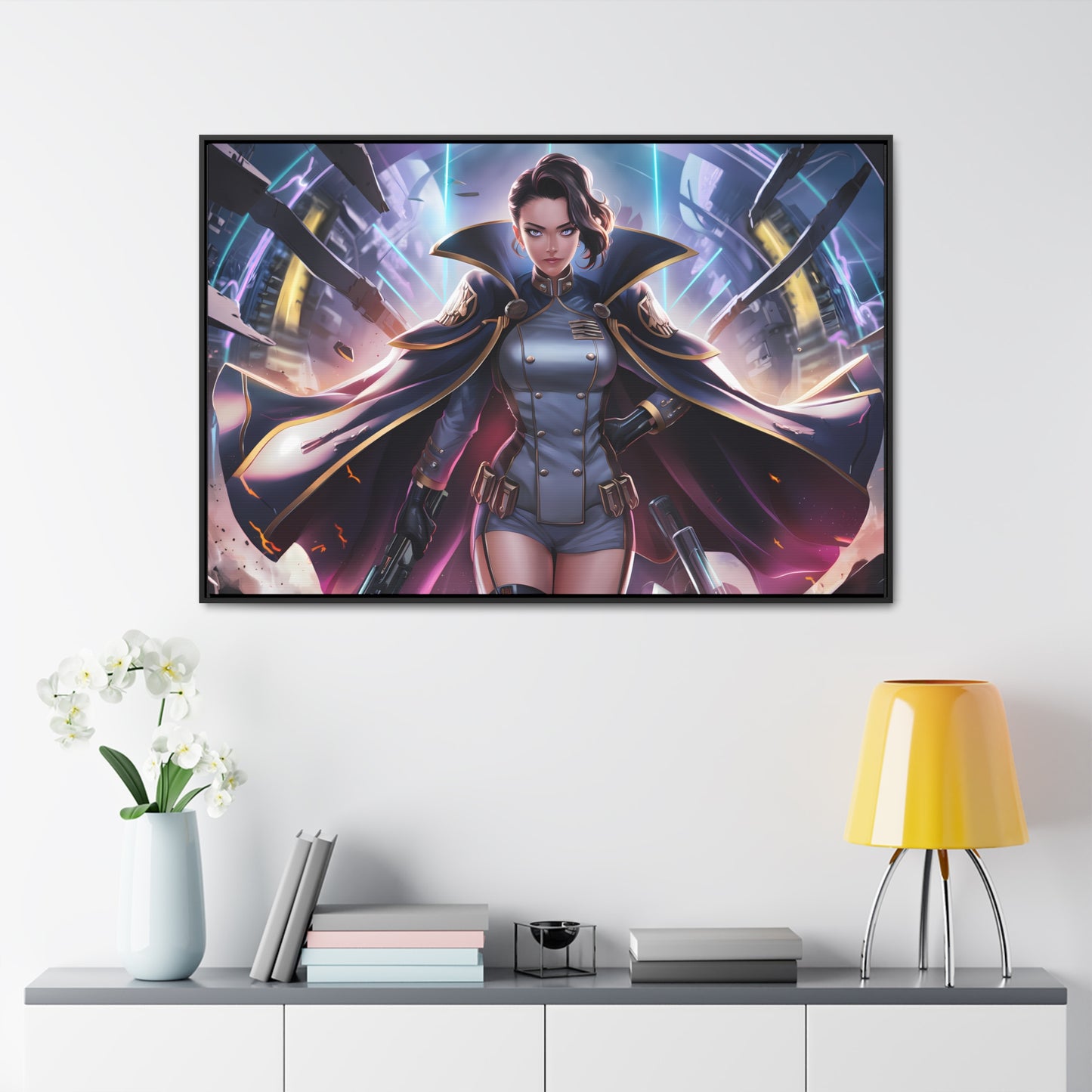 Commander of the Neon Storm - Gallery Canvas Wraps, Horizontal Frame