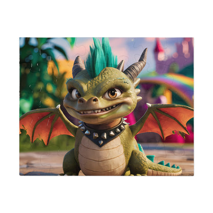 "Punk Dragon's Mischievous Smile" - Jigsaw Puzzle (30, 110, 252, 500,1000-Piece)