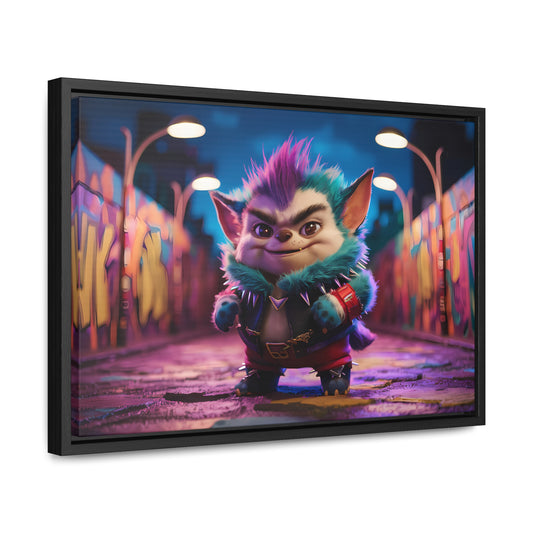 Rebel Furry in the Neon Alley - Gallery Canvas Wraps, Horizontal Frame