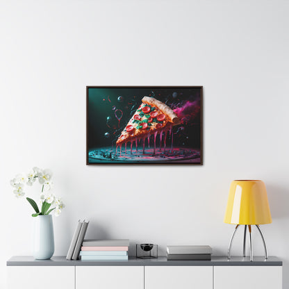 "Cosmic Slice of Pizza Bliss" - Gallery Canvas Wraps, Horizontal Frame