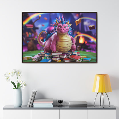 "Guardian of the Magical Library" - Gallery Canvas Wraps, Horizontal Frame