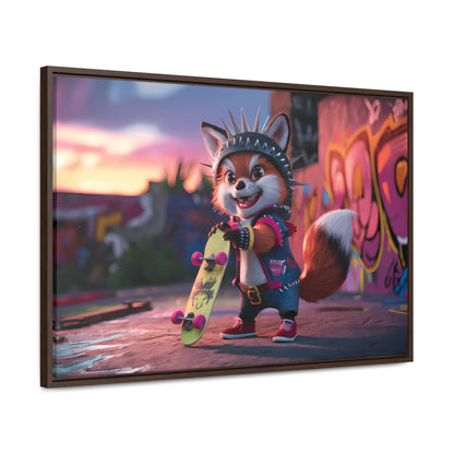 "Punk Skater Fox at Sunset" - Gallery Canvas Wraps, Horizontal Frame