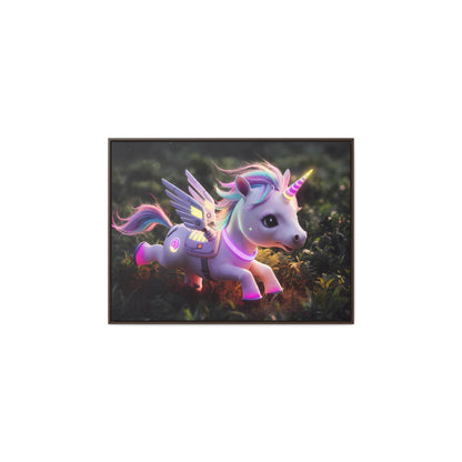 "Cybernetic Unicorn's Twilight Adventure" - Gallery Canvas Wraps, Horizontal Frame