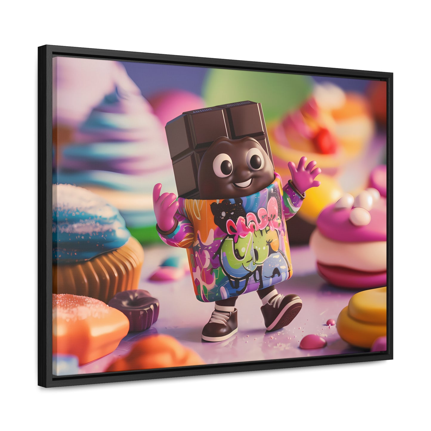 "Choco-Buddy's Sweet Adventure" - Gallery Canvas Wraps, Horizontal Frame