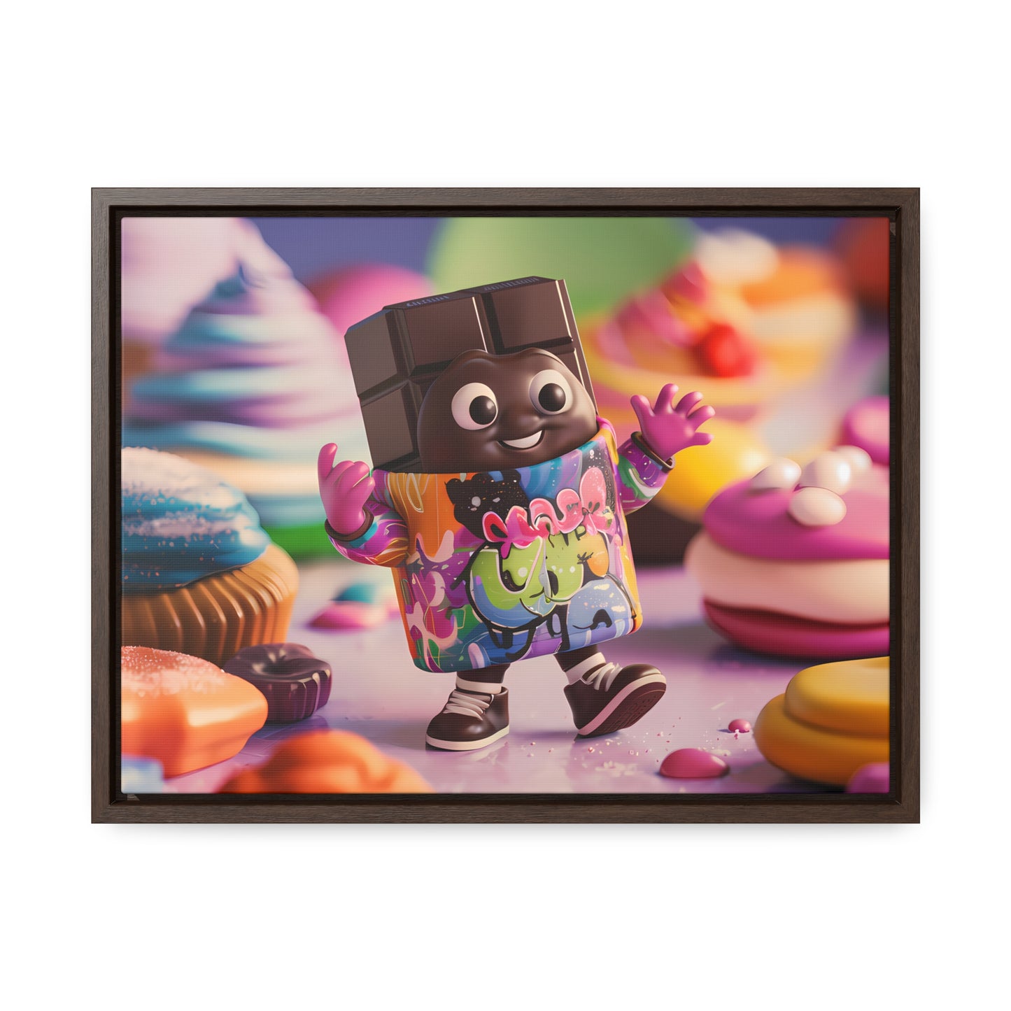 "Choco-Buddy's Sweet Adventure" - Gallery Canvas Wraps, Horizontal Frame